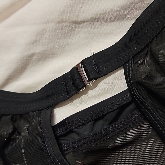 NWT Mesh Detail V Neck Support Bra back Clasp Ruched Slimming Modest swim suit - Picture 14 of 16